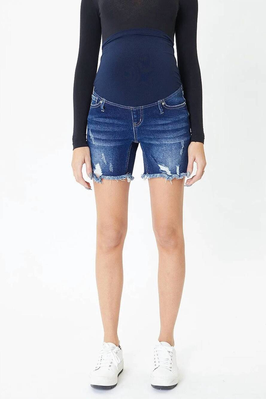 NEW ANOTHER LOVE simply maternity glowing shorts in medium wash
